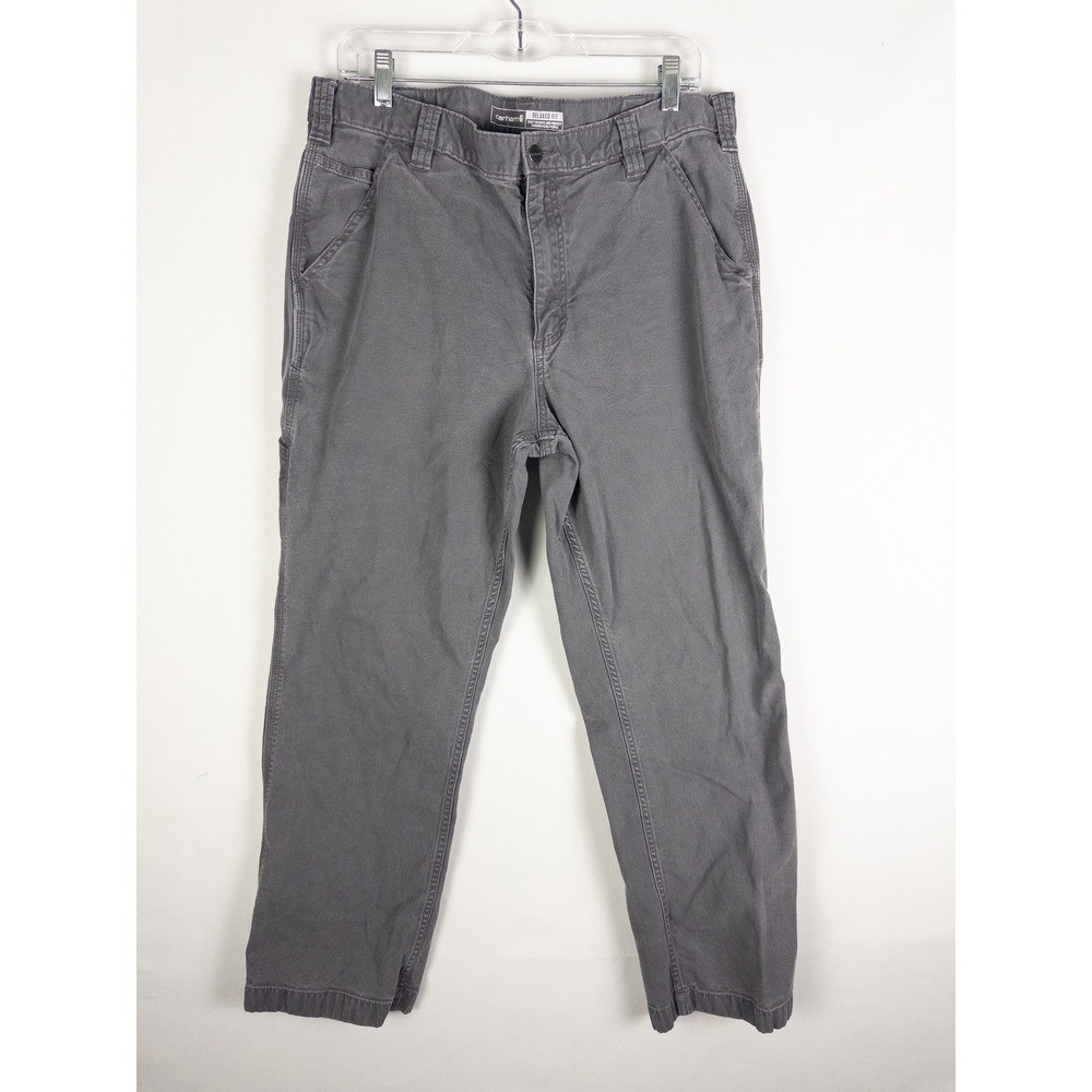 Carhartt Relaxed Fit Carpenter Pants Mens 36x30 (36x28) Gray Utility Workwear St